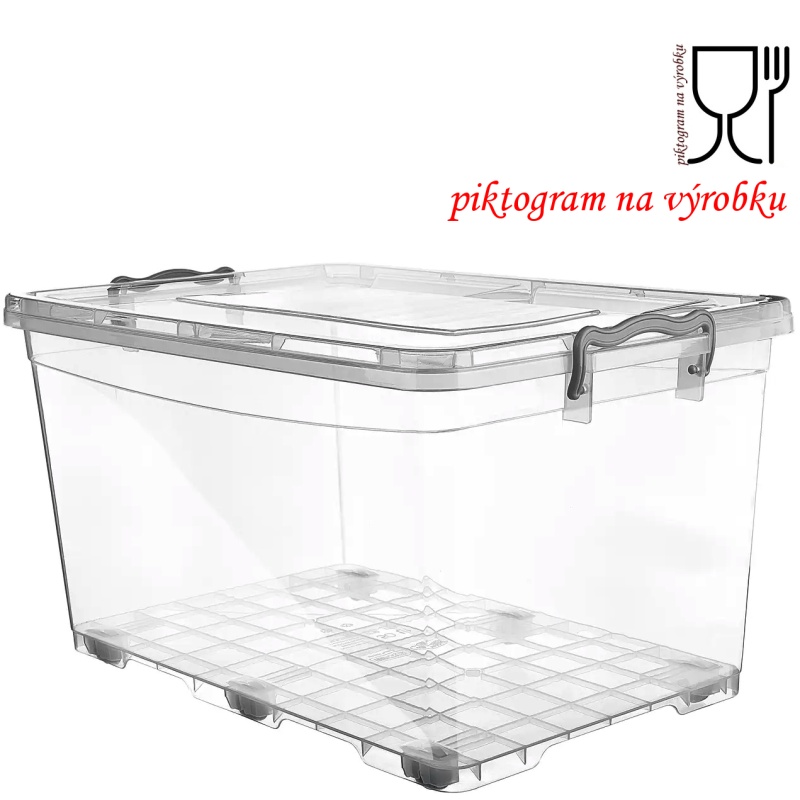 BOX 80 litrů na kolečkách 67x43v36cm s víkem
