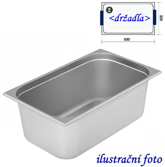 GN 1/1 - 200 INOX + držadla