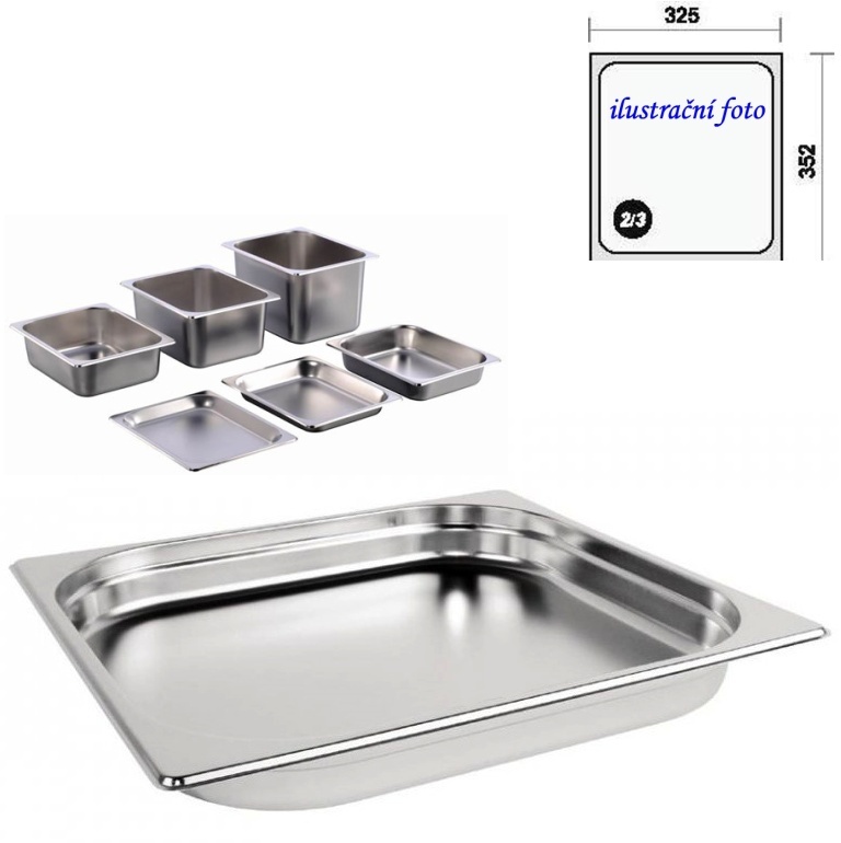 GN 2/3 -  40 INOX