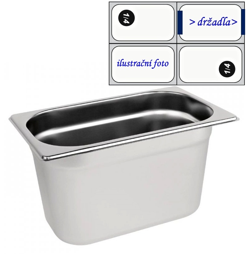 GN 1/4 - 150 INOX s držadly
