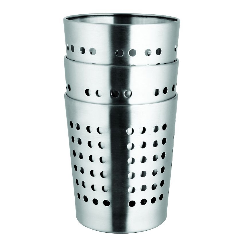 Košíček na příbory válec konický INOX perfor. pr. 11,5 v.13,5 cm