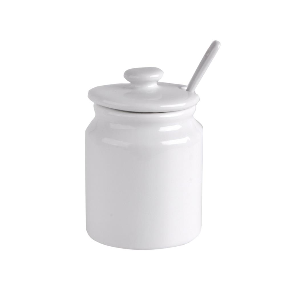 Cukřenka se lžičkou porc. WHITE *doprodej ks: 2