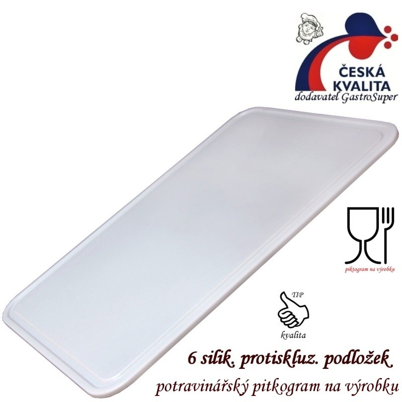 Deska plast 50x35 cm GASTRO protiskluzová PETRA bílá