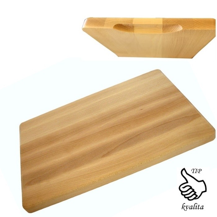 Deska prac. kuch. s dráž. tvrdé dř,olej 45x30v1,9 cm úchop pro prsty