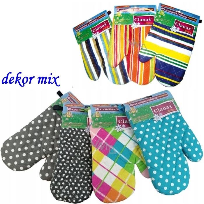 Rukavice do trouby 26x17 cm bavlna mix dekor