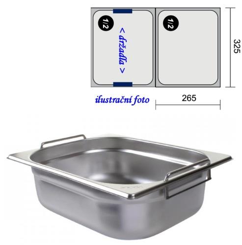 GN 1/2 -  40 INOX+ držadla