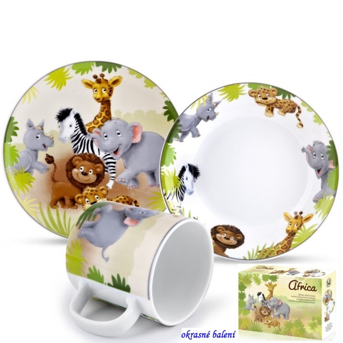 Dětská spr. 3 díly porcelán Afrika
