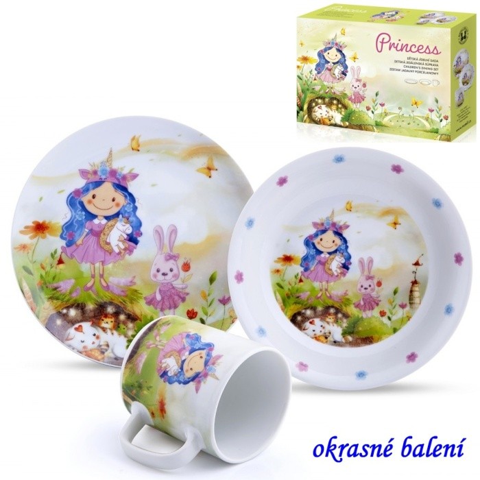 Dětská spr. 3 díly porcelán Princezna