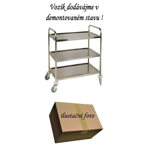Vozík servir. 3-P 86x54x93 INOX demontovaný