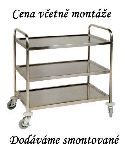 Vozík servir. 3-P 86x54x93 INOX s montáží